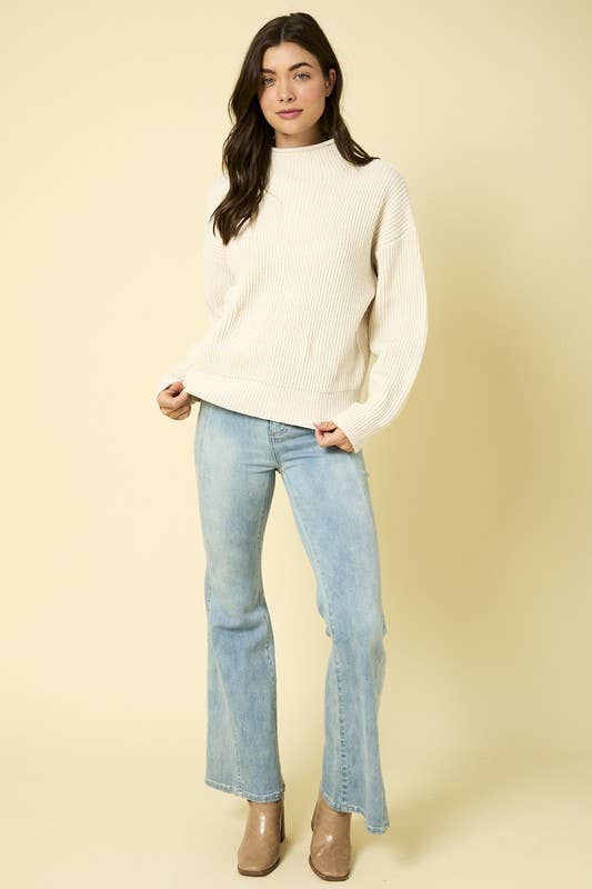 Bruce Mock Neck Cocoon Sleeve Sweater