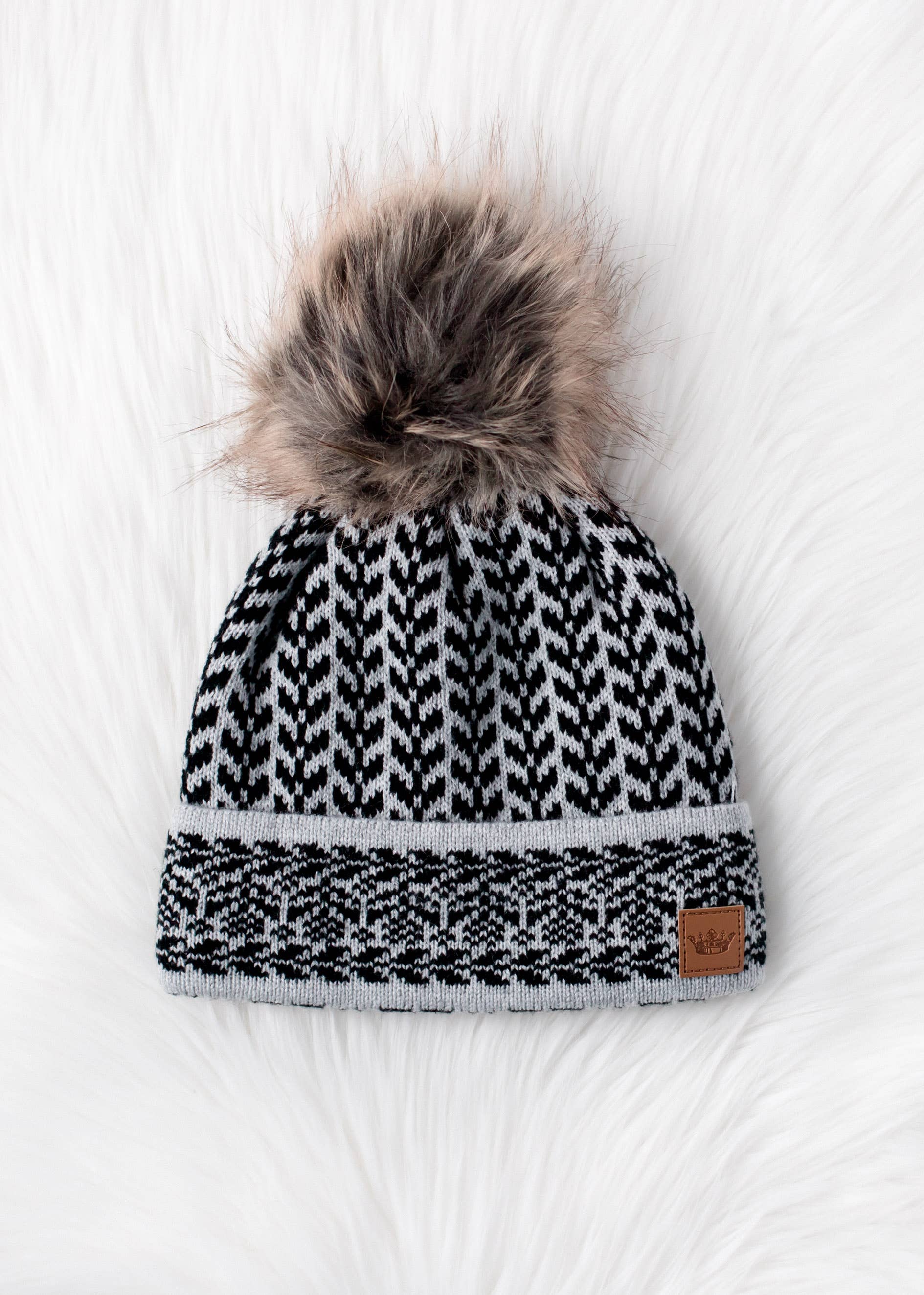 Vara  Patterned Pom Hat