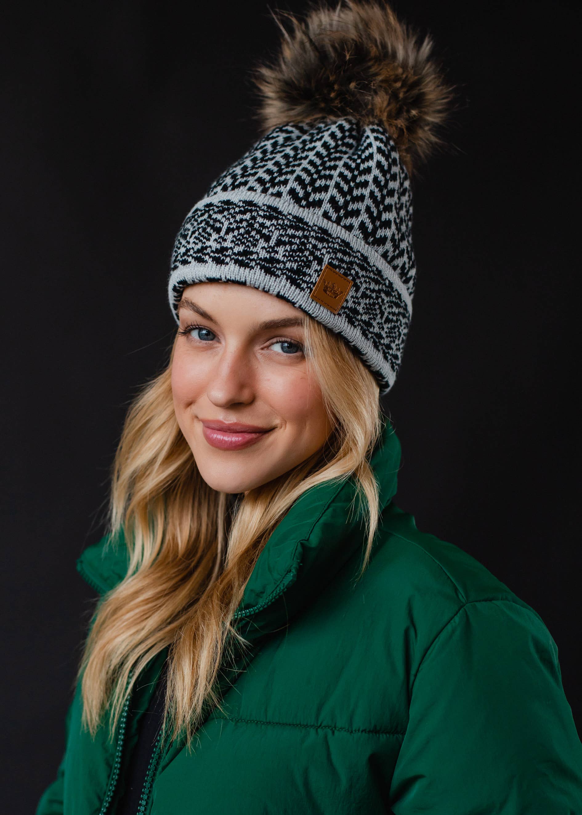 Vara  Patterned Pom Hat