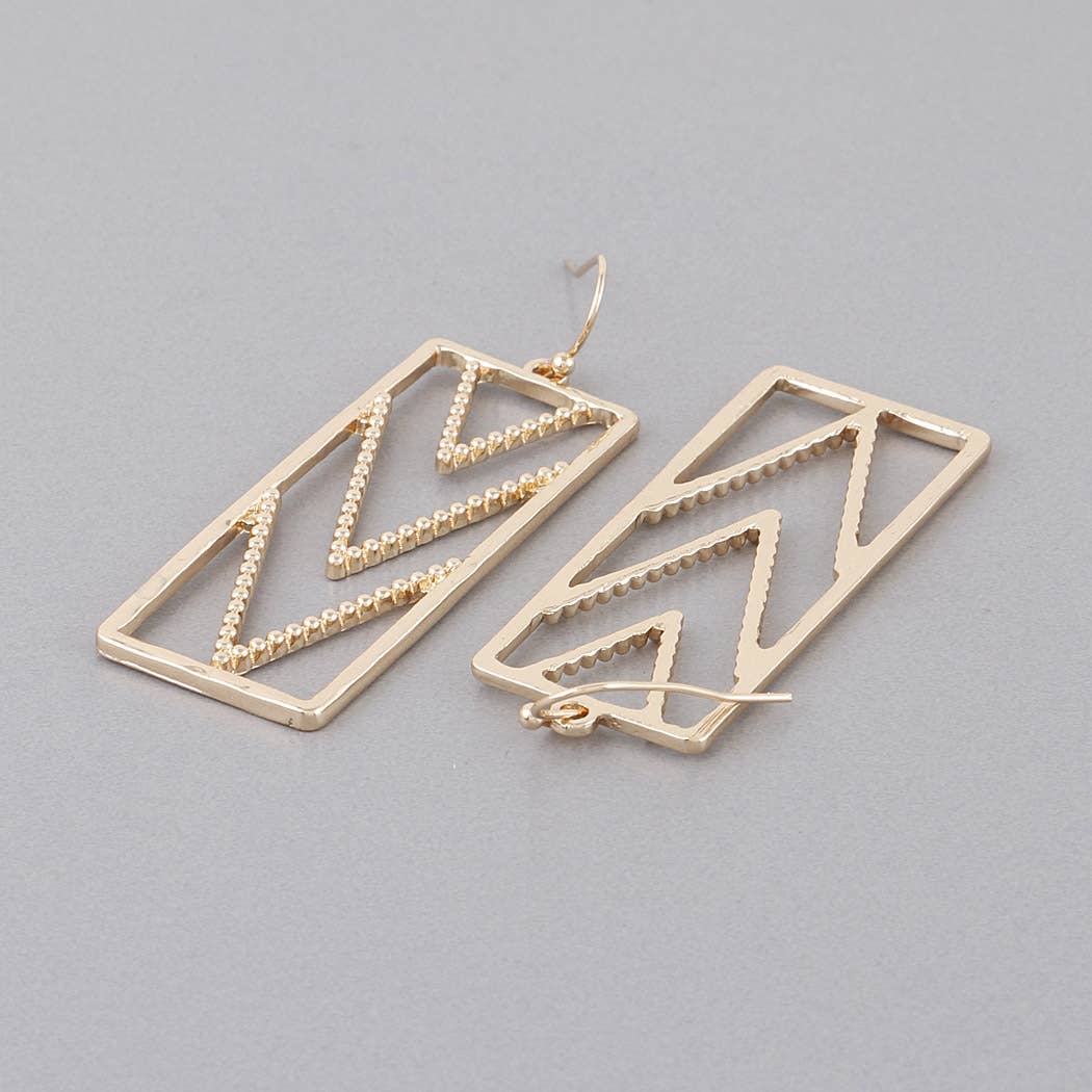 Mixi Open V Frame Drop Earrings