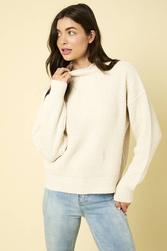 Bruce Mock Neck Cocoon Sleeve Sweater