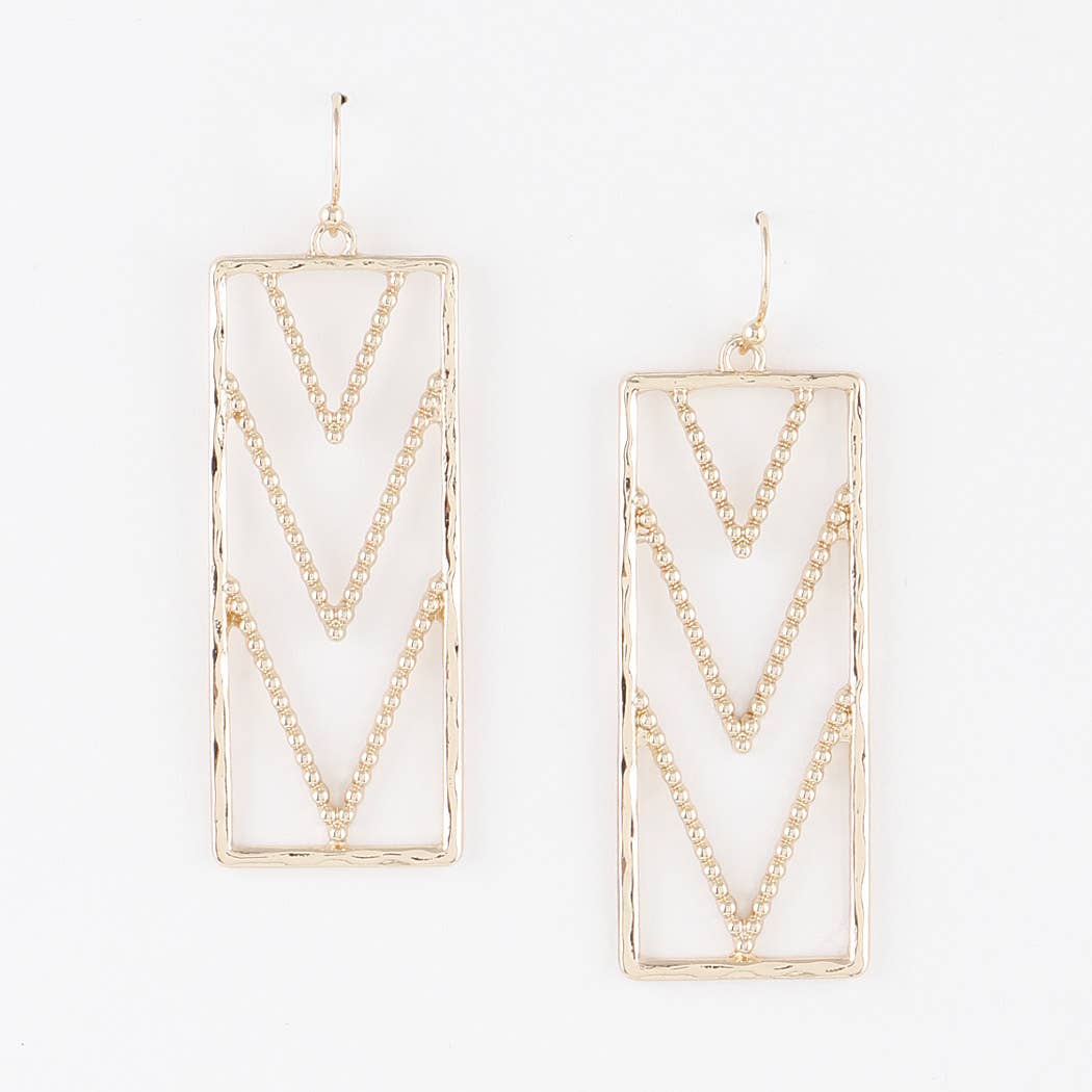 Mixi Open V Frame Drop Earrings