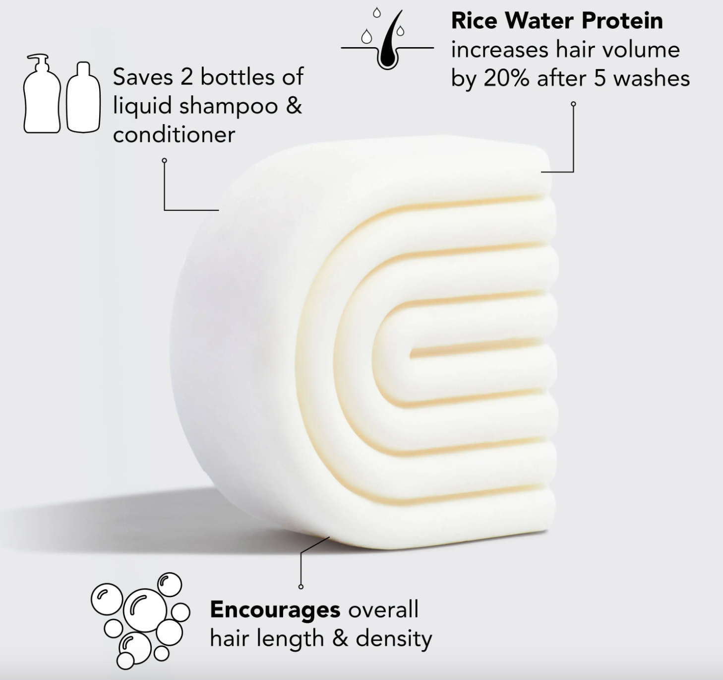 KITSCH Rice Water Protein Conditioner Bar for Hair Growth