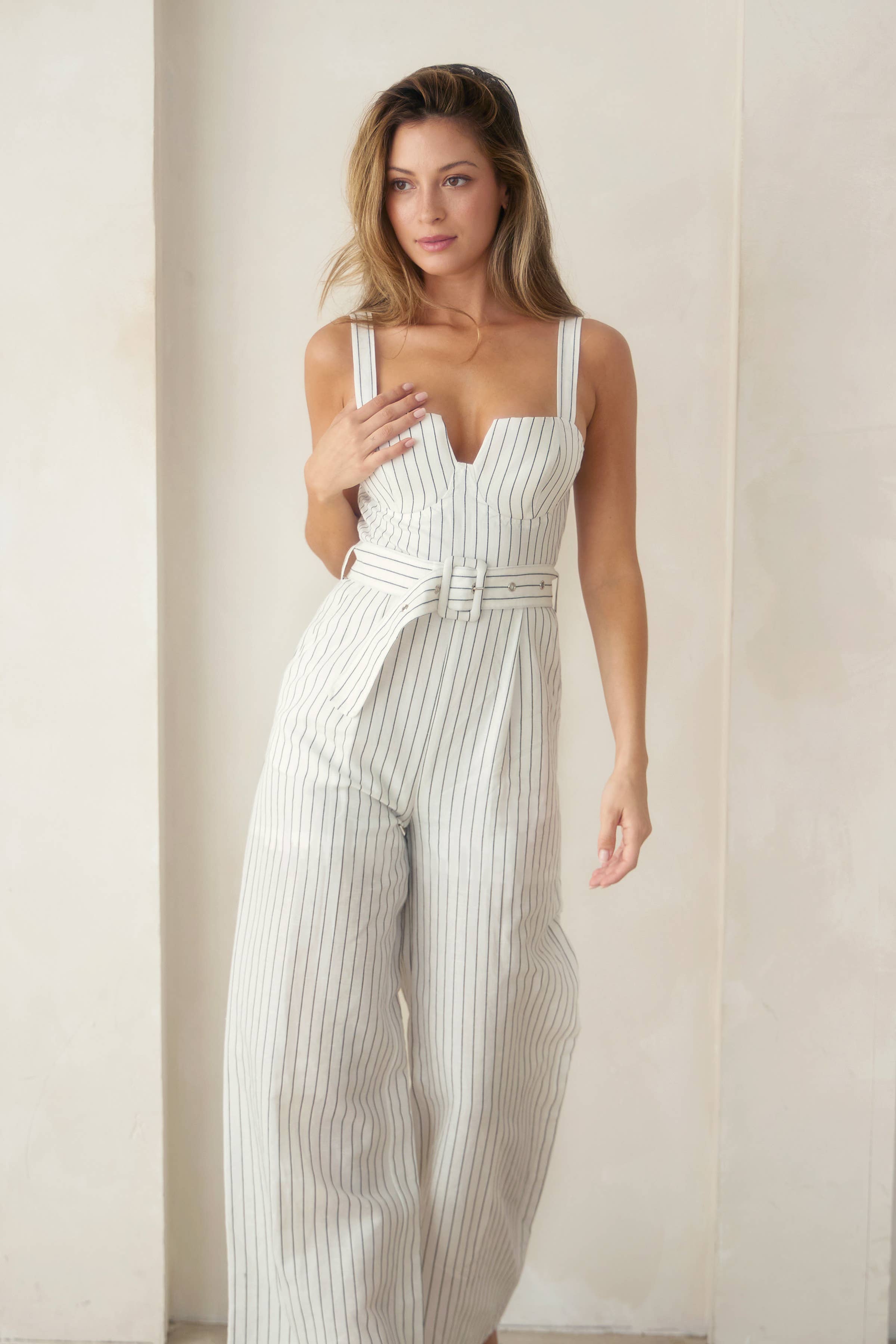 Logan Striped Bustier Jumpsuit