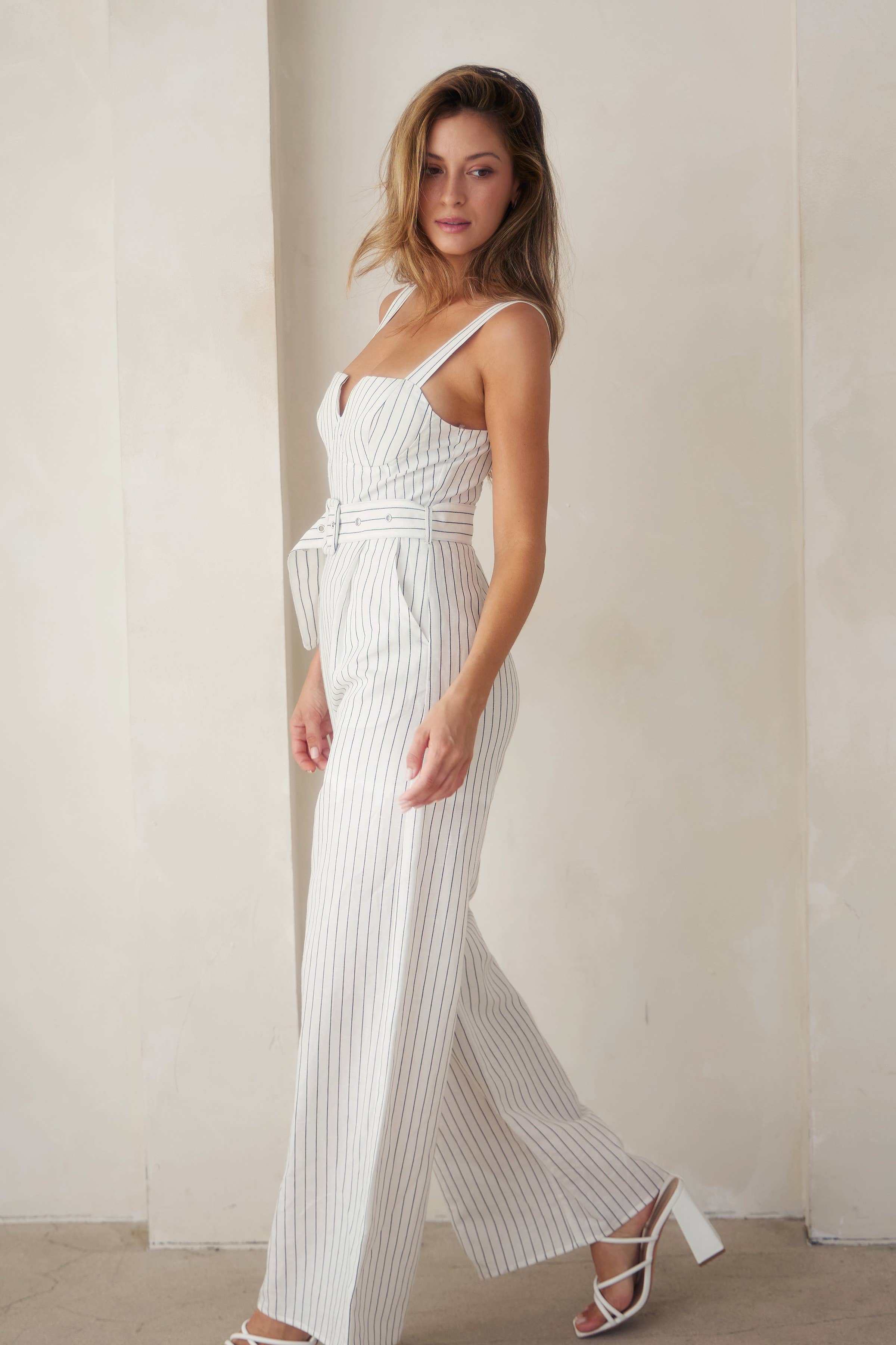 Logan Striped Bustier Jumpsuit