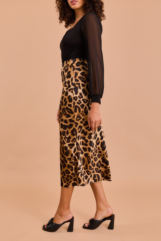 Hannah Leopard Skirt