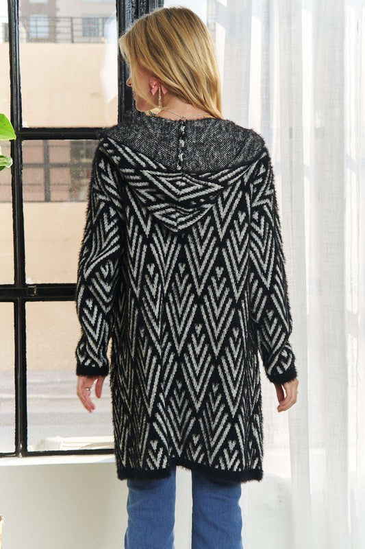 Harmony Chevron Hooded Sweater