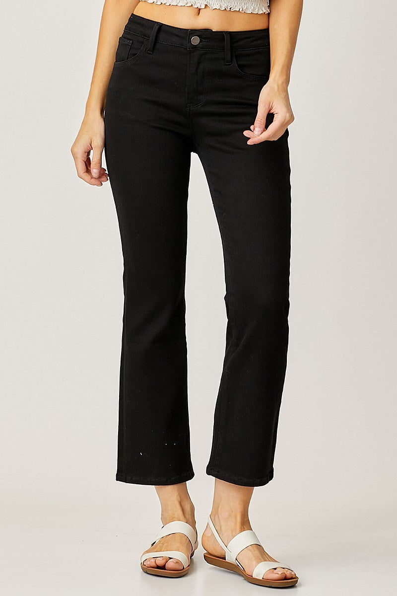 RISEN Murphy Cropped Black Jeans