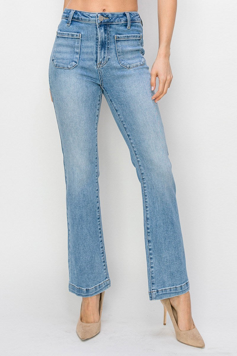 RISEN Michah Bootcut Patch Jeans