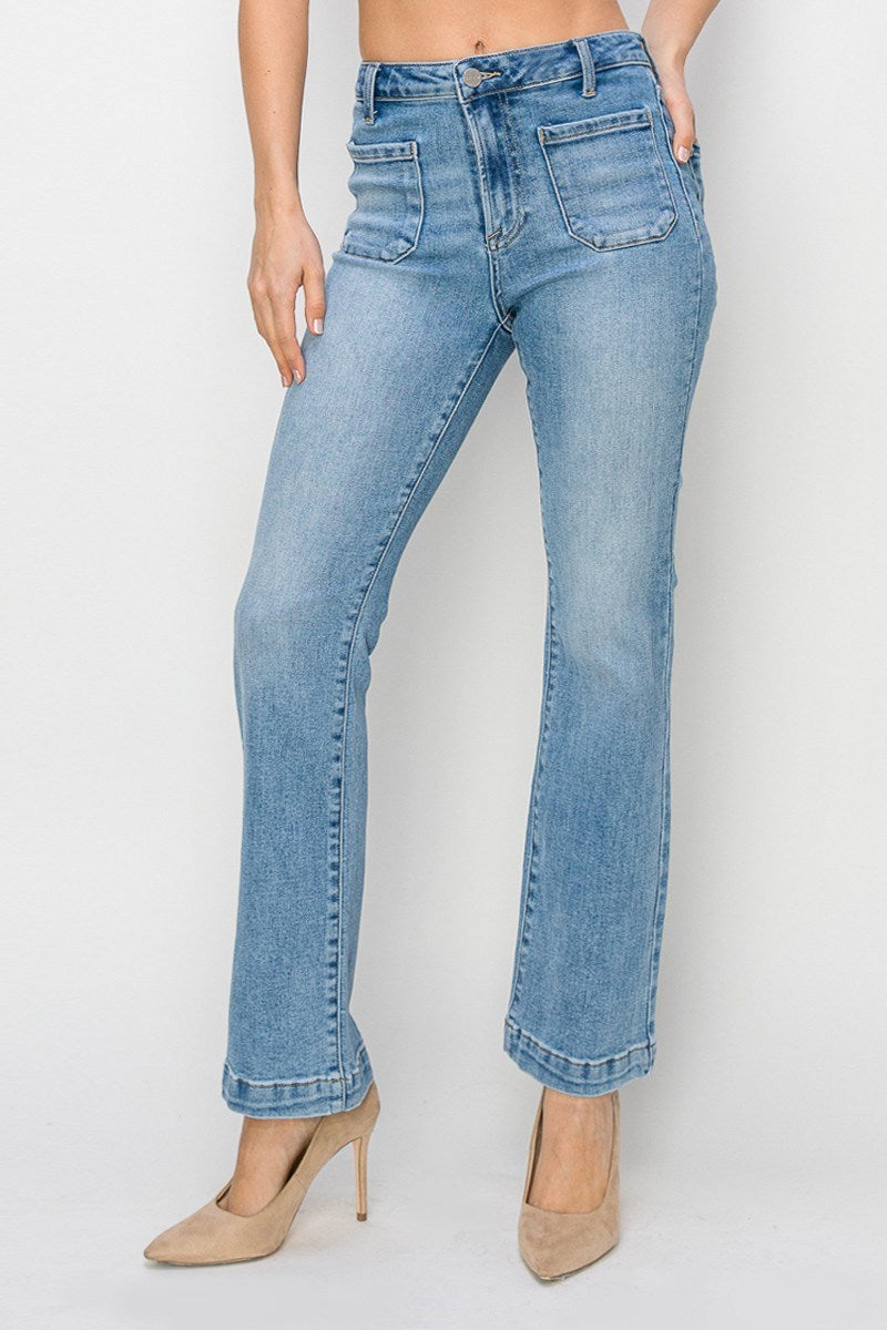 RISEN Michah Bootcut Patch Jeans