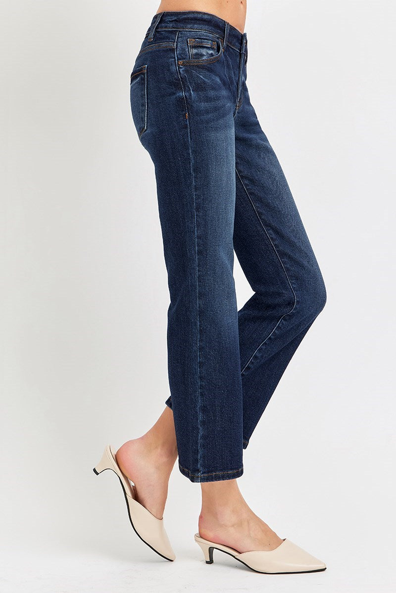 RISEN Mod Dark Low Rise Crop Jeans