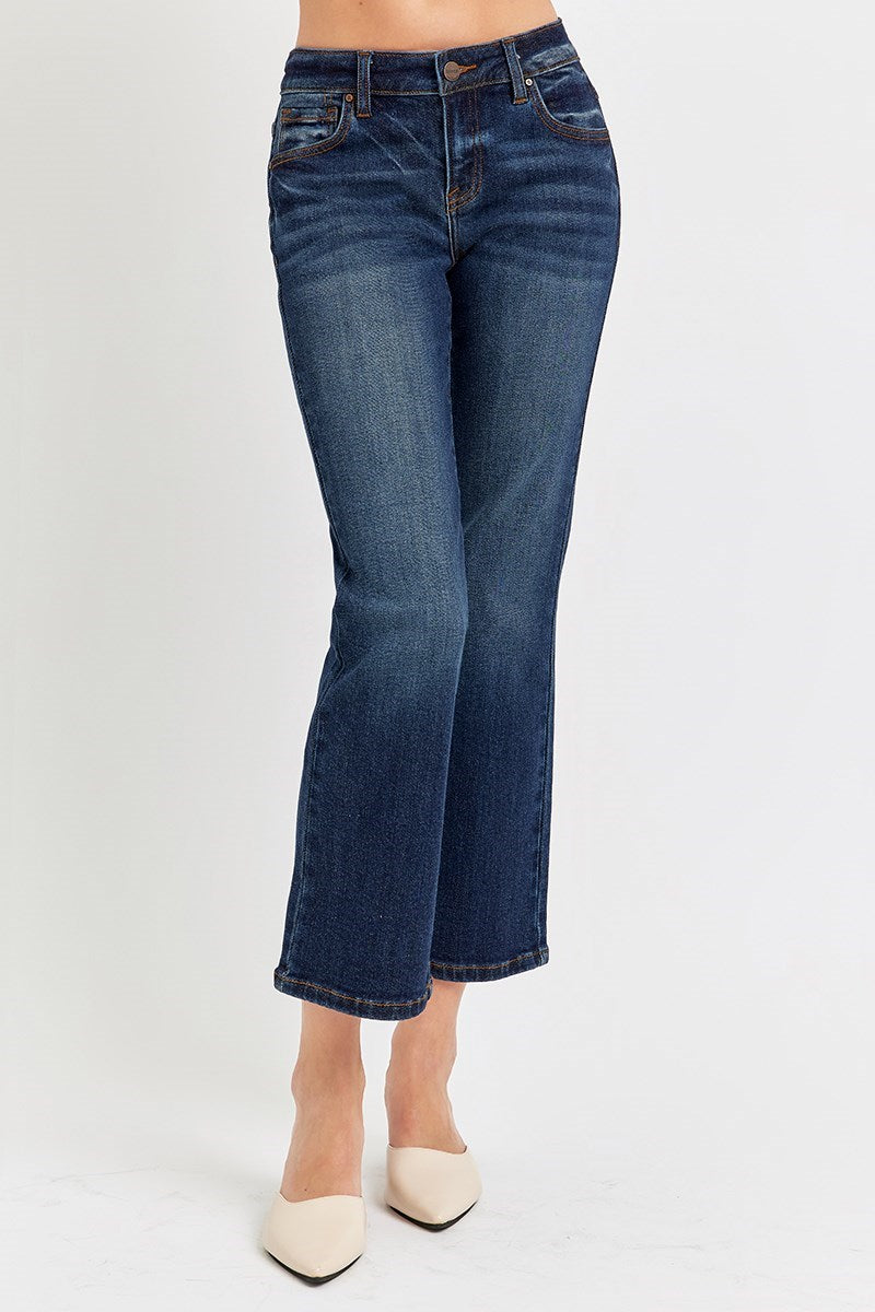 RISEN Mod Dark Low Rise Crop Jeans