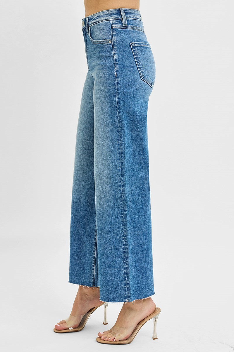 RISEN Merla Cropped Wide Leg Jeans