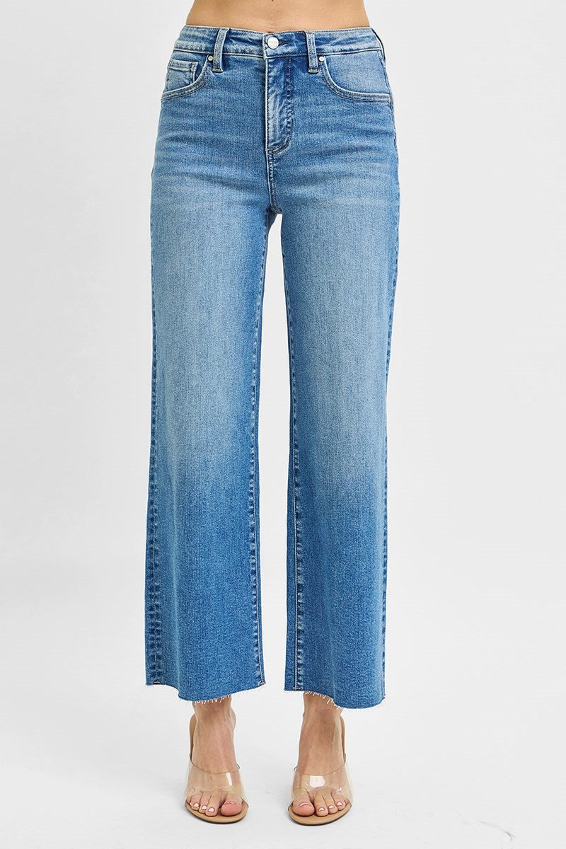 RISEN Merla Cropped Wide Leg Jeans