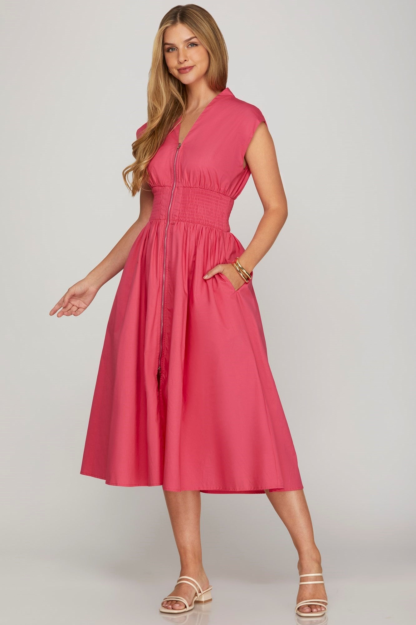 Lexi Pink Midi Dress