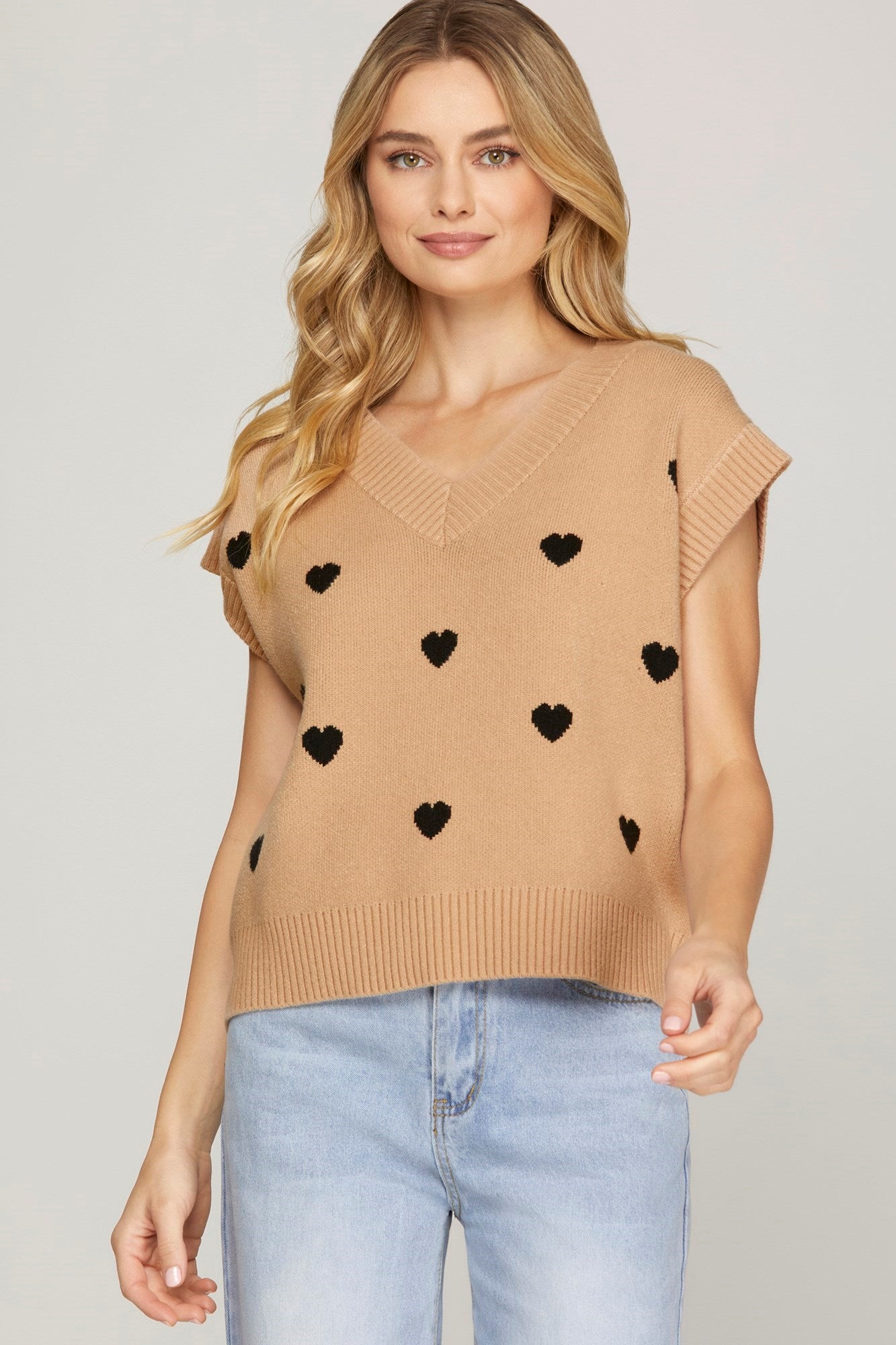 Joy Heart Sweater Tank FINAL SALE