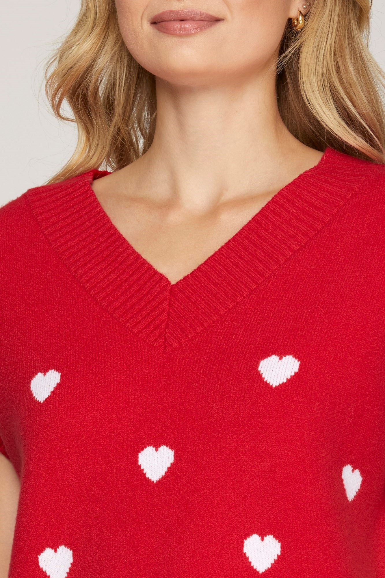 Joy Heart Red Sweater Tank