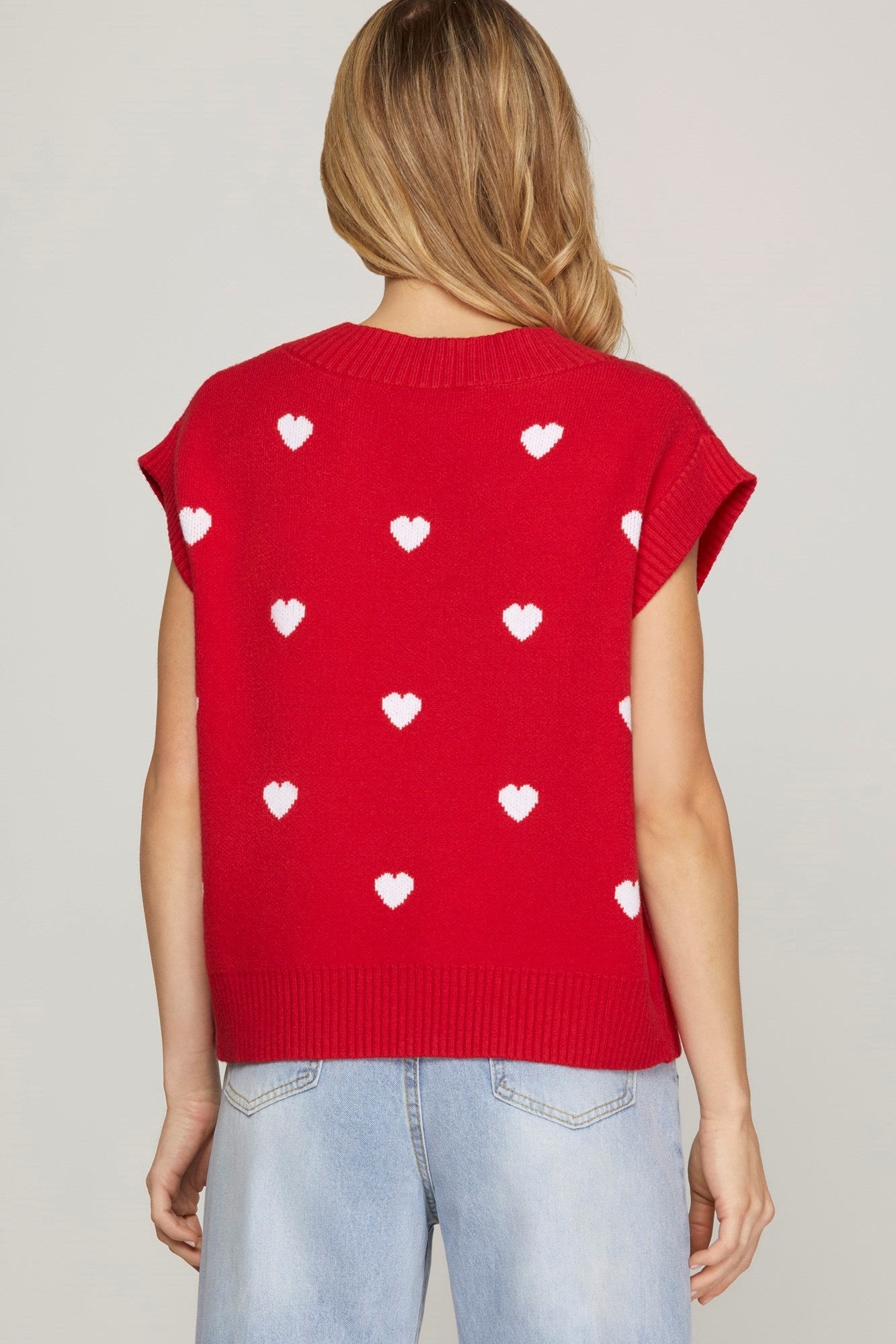 Joy Heart Red Sweater Tank