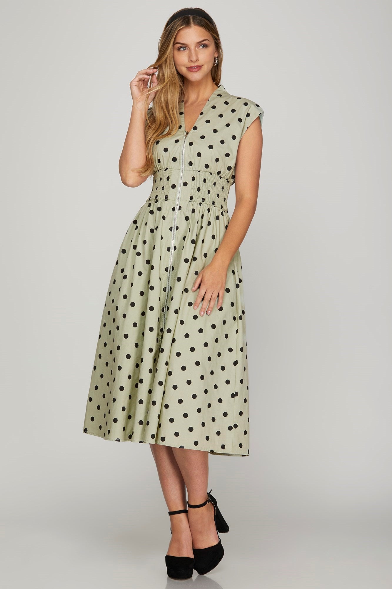 Lerner Polka Dot Slate Dress PREORDER