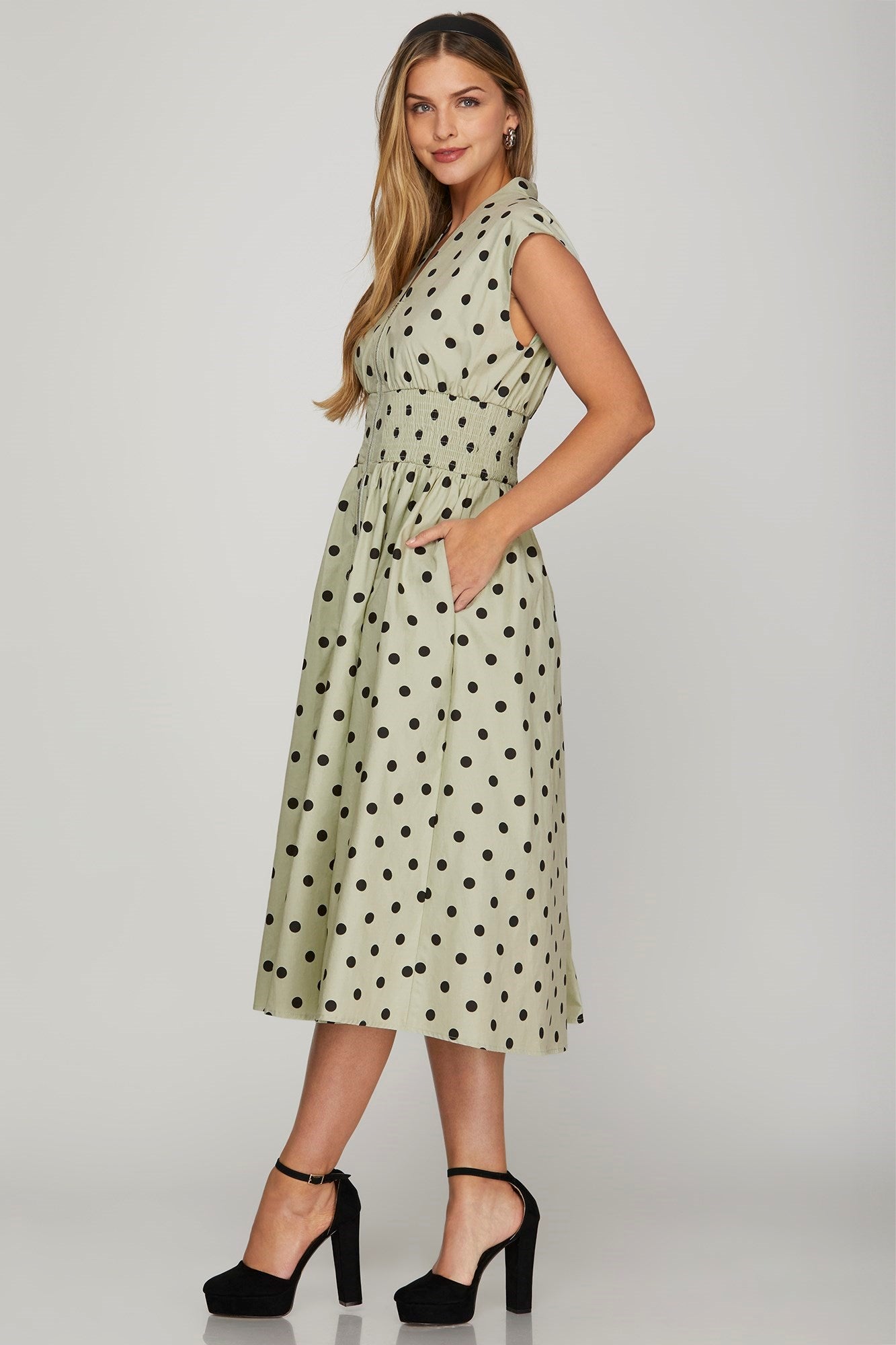 Lerner Polka Dot Slate Dress PREORDER