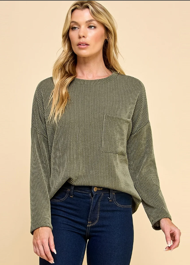 Sulley Solid Ribbed Top