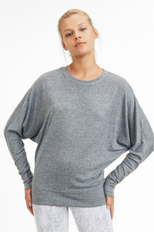 Maeve Grey Fleece Top