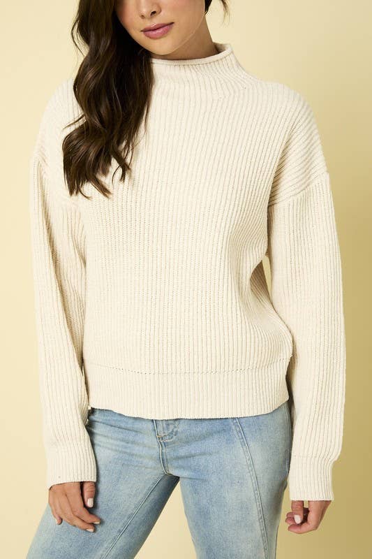 Bruce Mock Neck Cocoon Sleeve Sweater