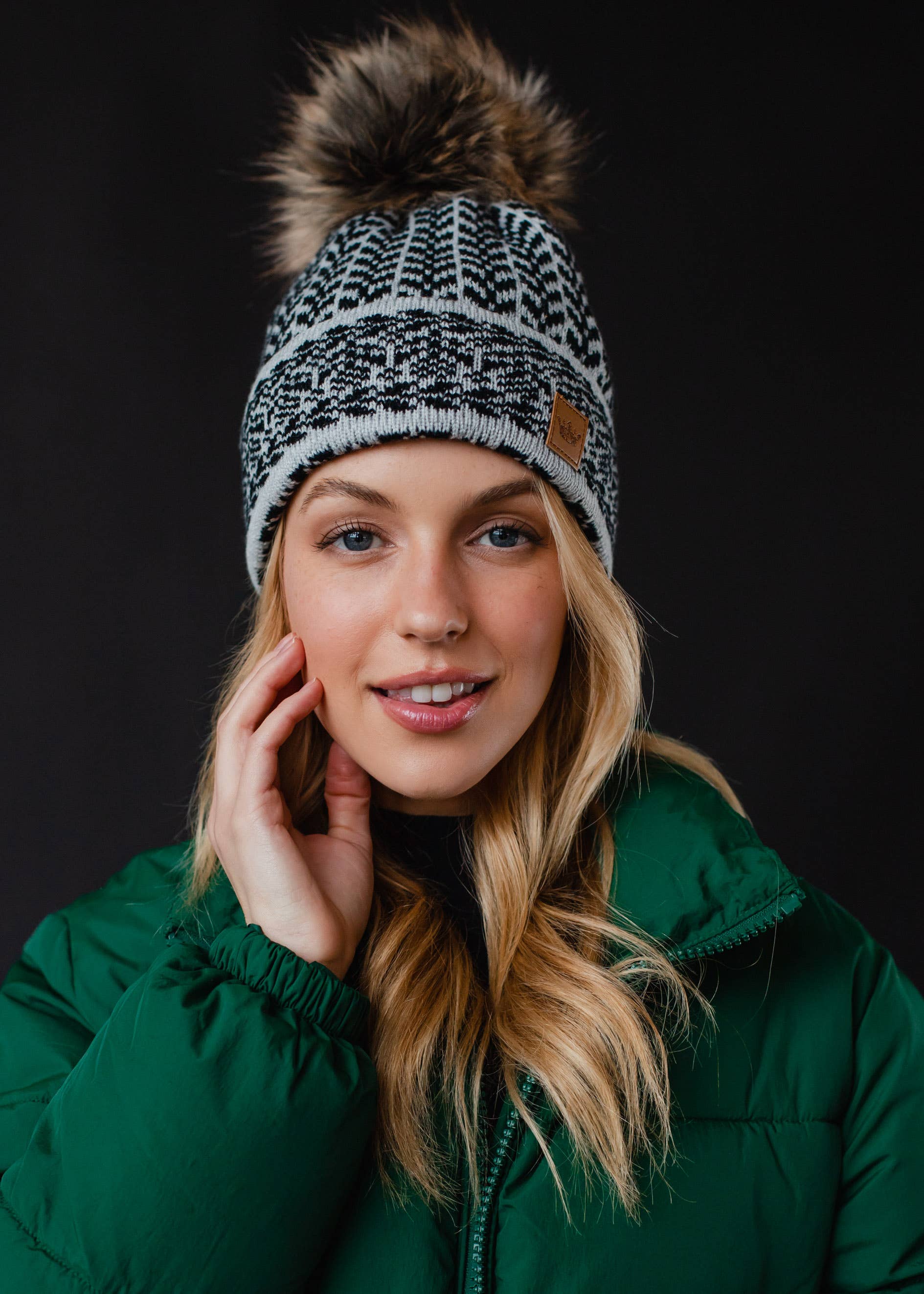 Vara  Patterned Pom Hat