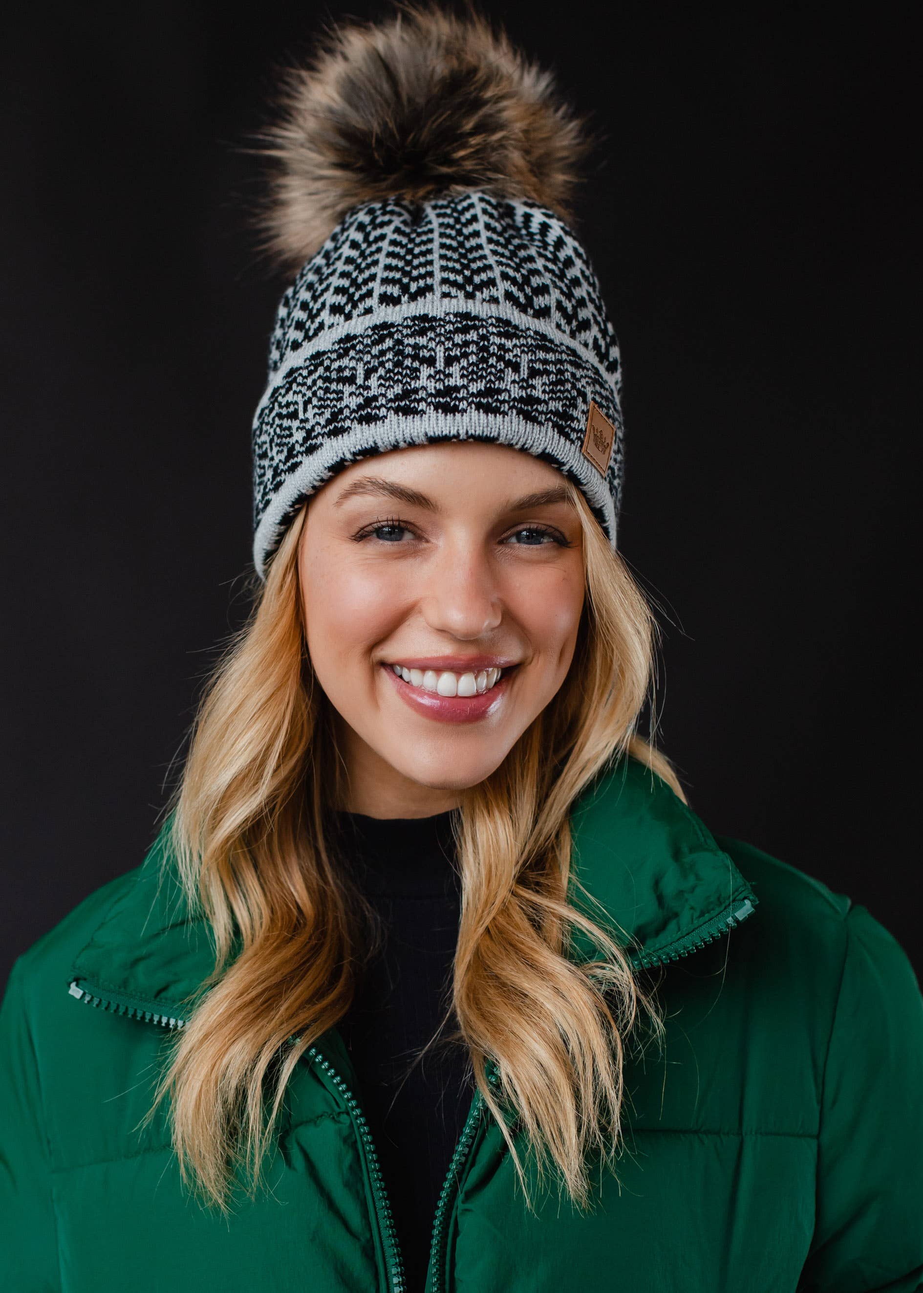 Vara  Patterned Pom Hat