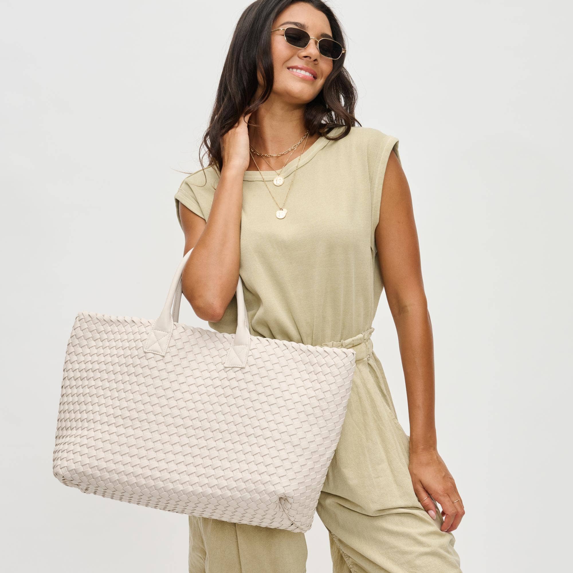 Ithaca Woven Vegan Leather Tote