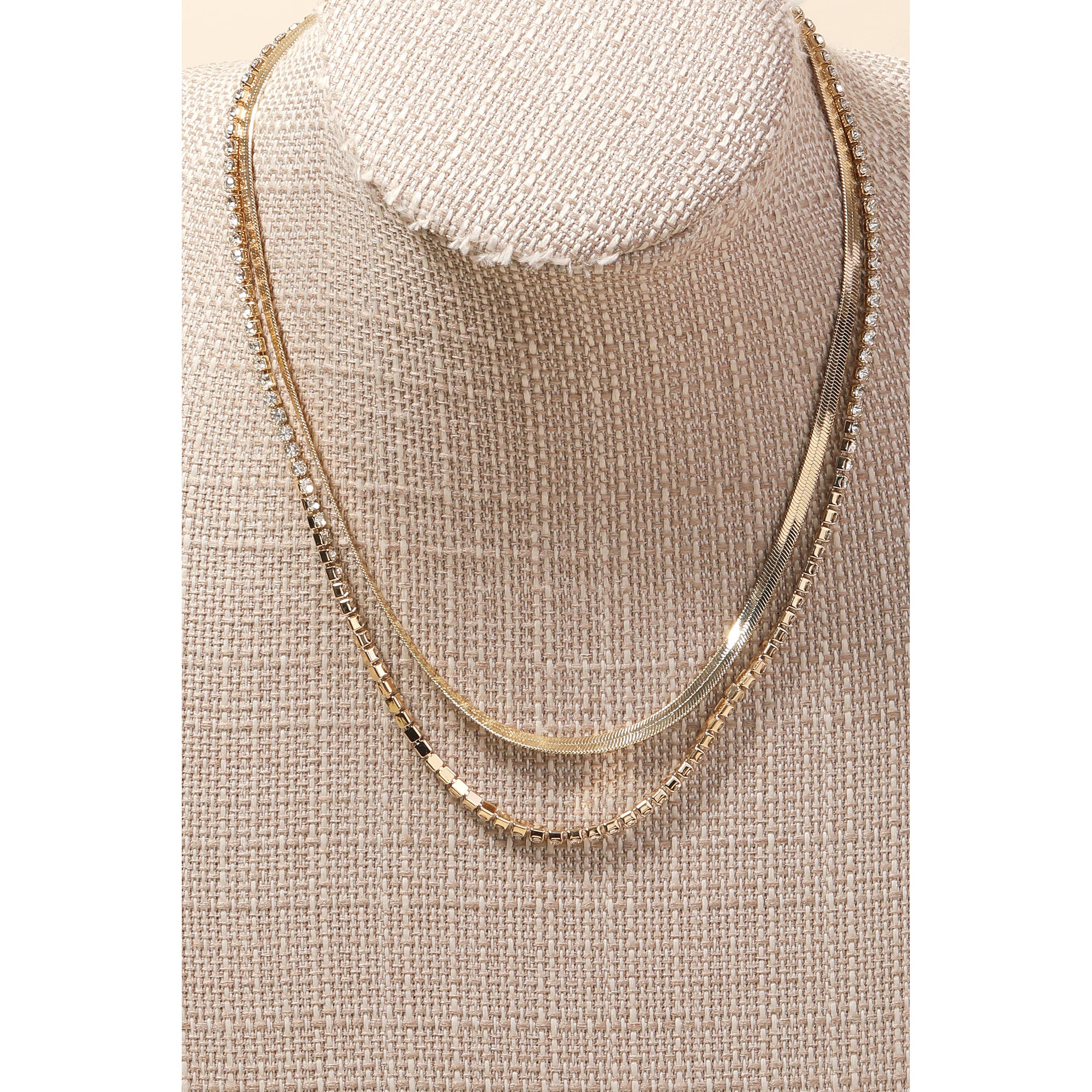 Bonnie Stud And Snake Chain Necklace