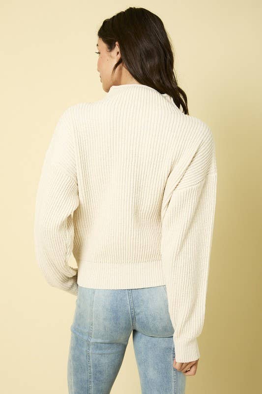 Bruce Mock Neck Cocoon Sleeve Sweater