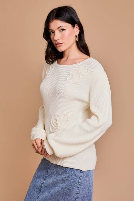 Bettie Flower Sweater Top