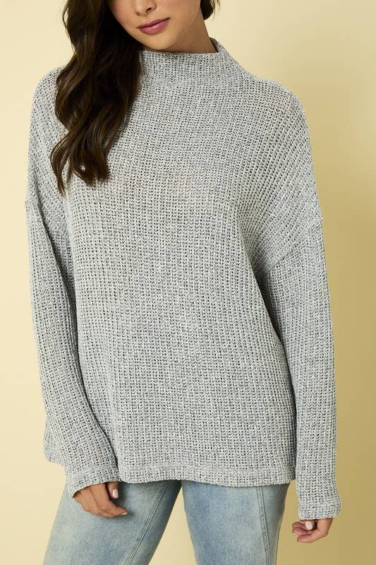 Bev Long Sleeve Mock Neck Knit Top