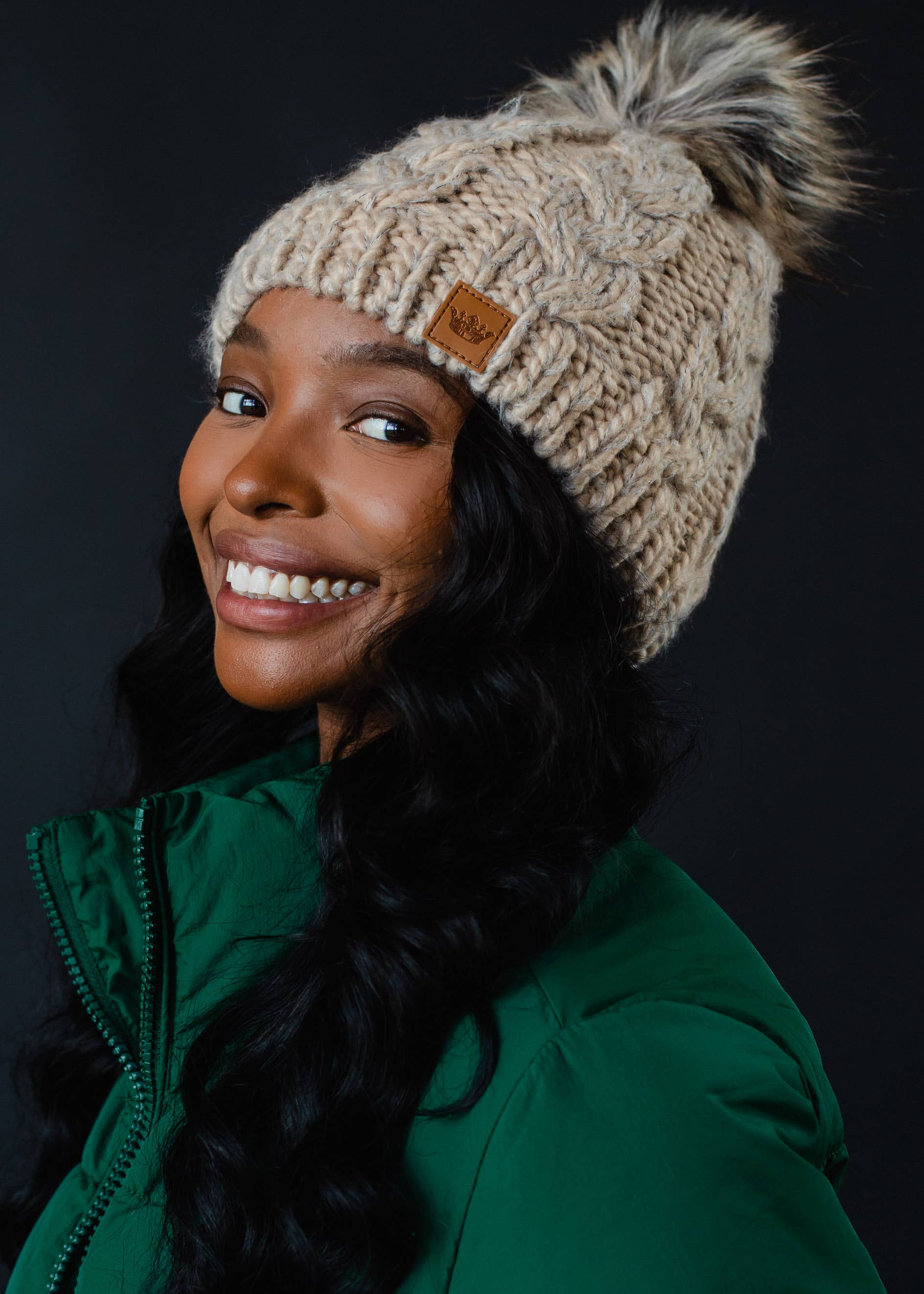 Tarni Cable Knit Pom Hat