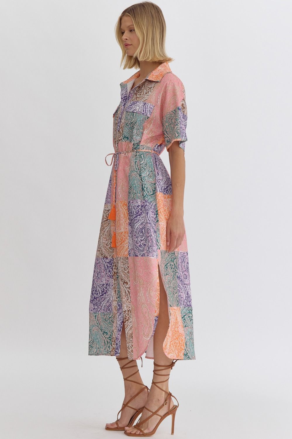 Bonnie Mixed Print Midi Dress FINAL SALE