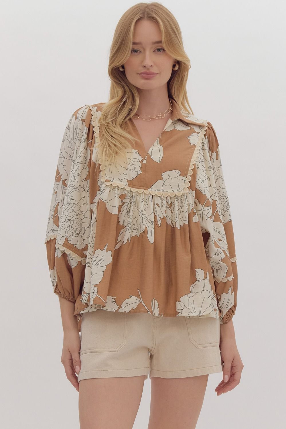 Tobi Floral Peplum Blouse FINAL SALE