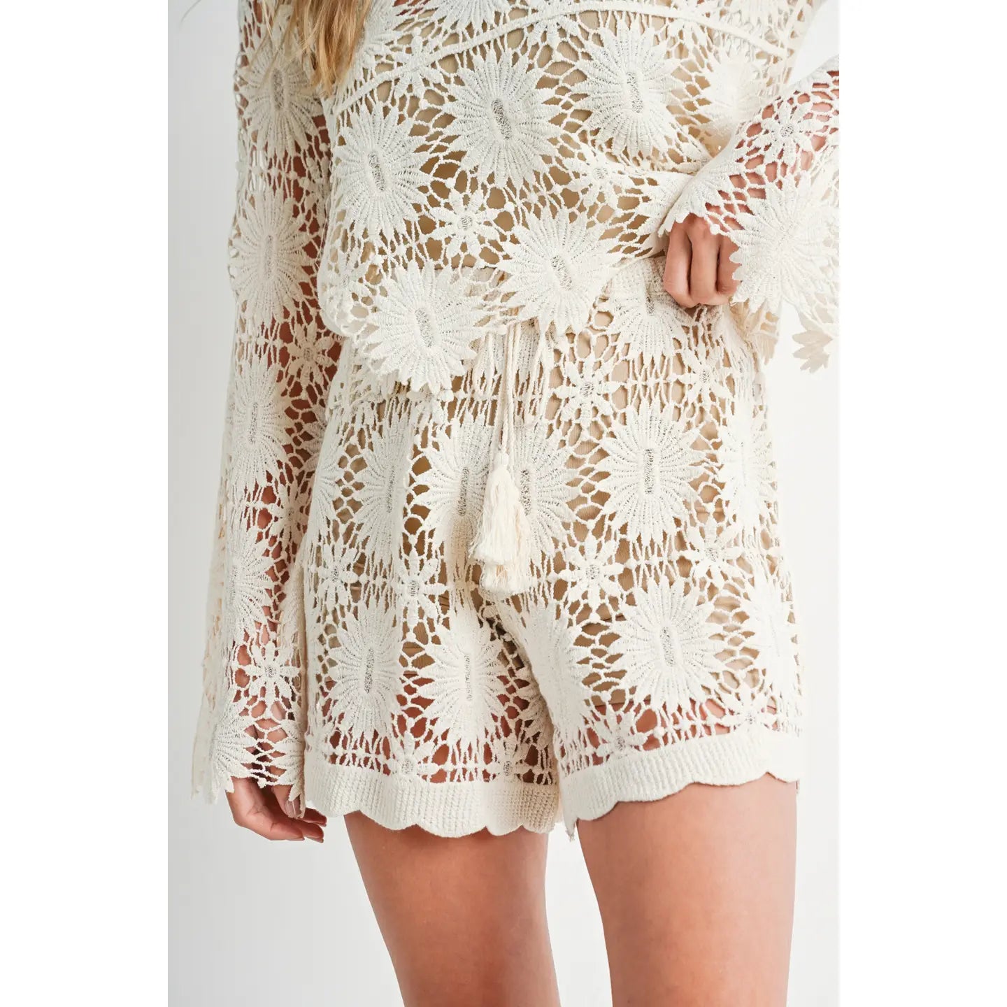 Coklin Crochet Ivory Shorts